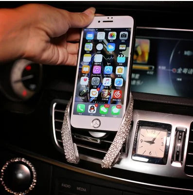 Car Diamond U-Shaped Phone Holder